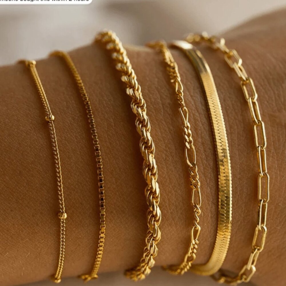6pcs Bohemian Minimalist Metal Chain Bracelets